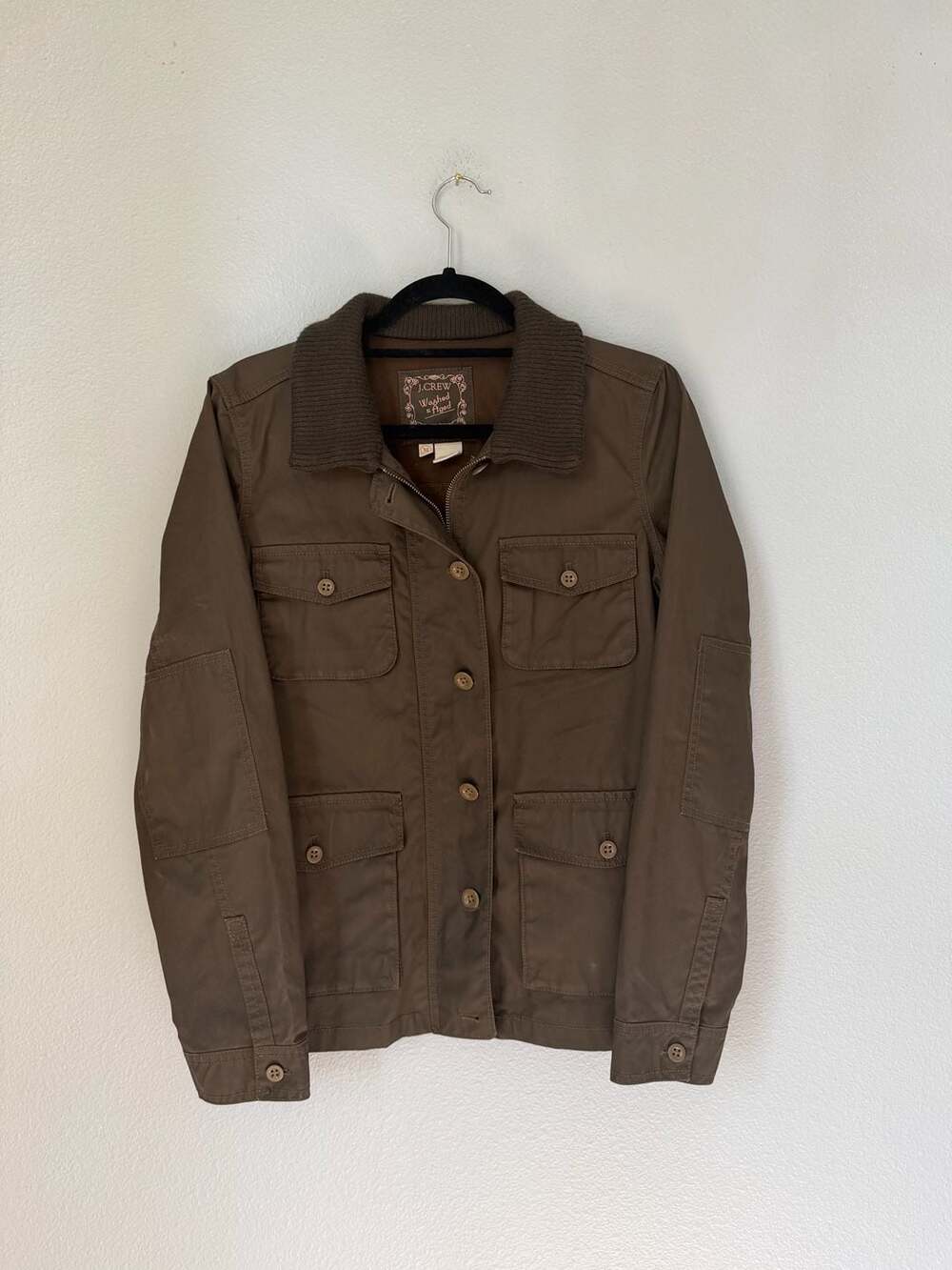 J. Crew Washed & Aged Utility Jacket Size M Brown Cotton